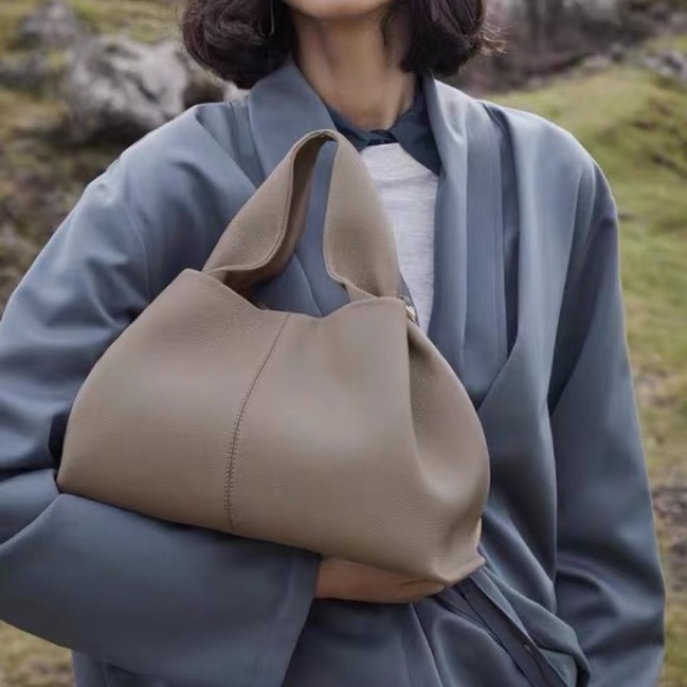 Leather french girl tote bag